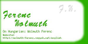 ferenc wolmuth business card